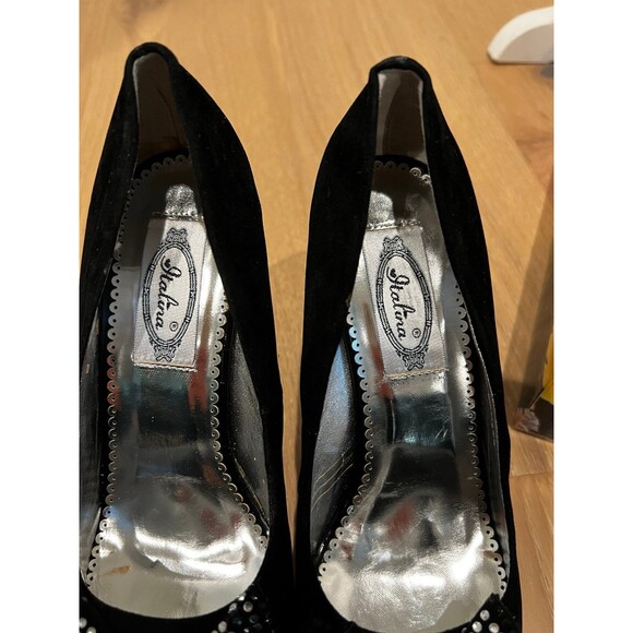 Italina Holiday Peep Toe Heels Pumps 7.5 New with Defects - Picture 6 of 12